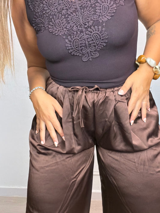 Pantalón glam marrón