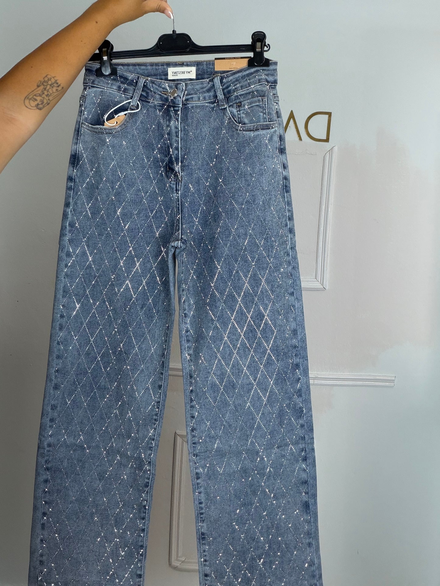 Pantalón brillo rombo