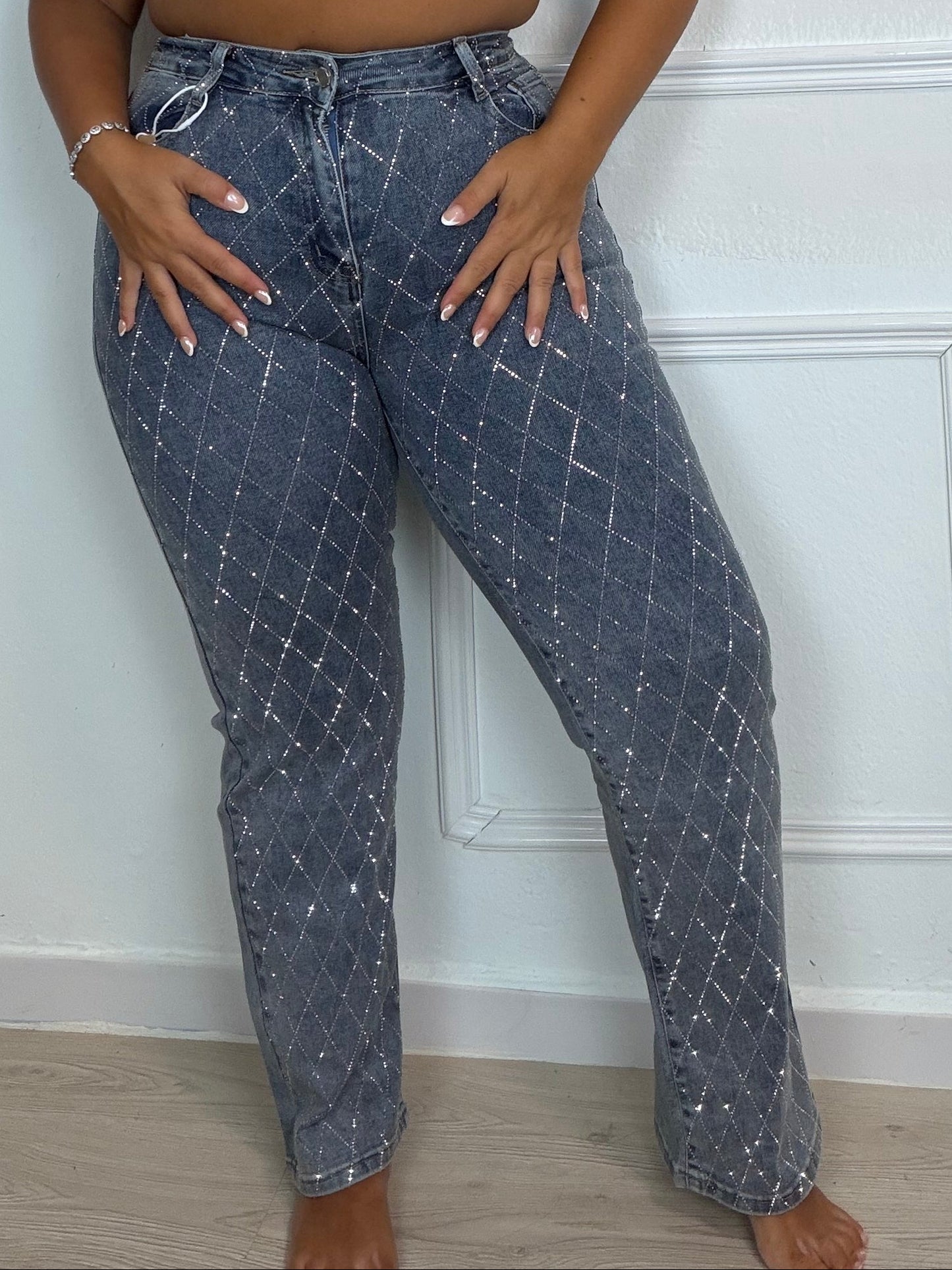 Pantalón brillo rombo