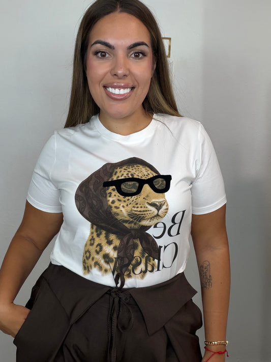Camiseta leopardo gorro