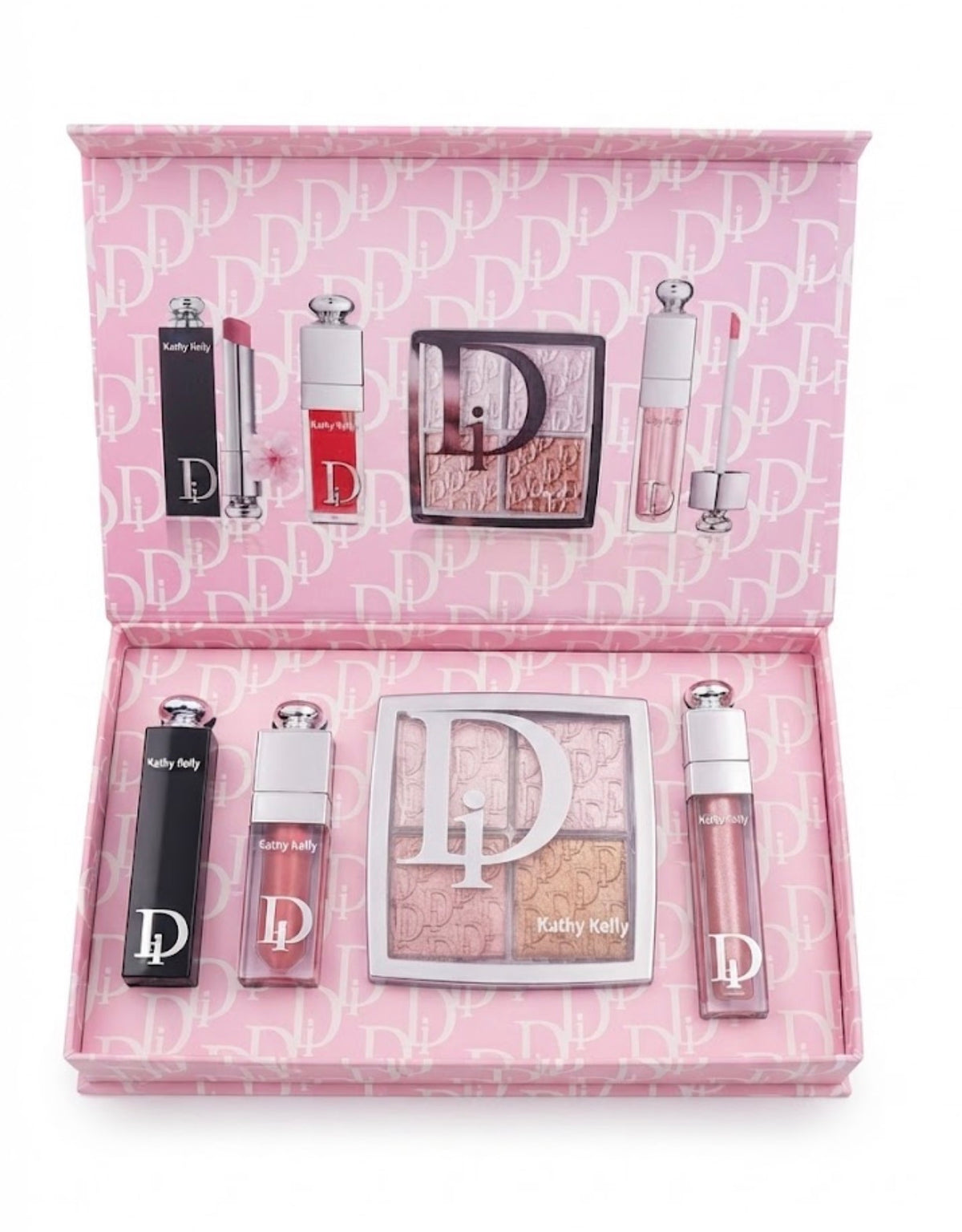 Set inspo Dior: labial, paleta, gloss, voluminizador