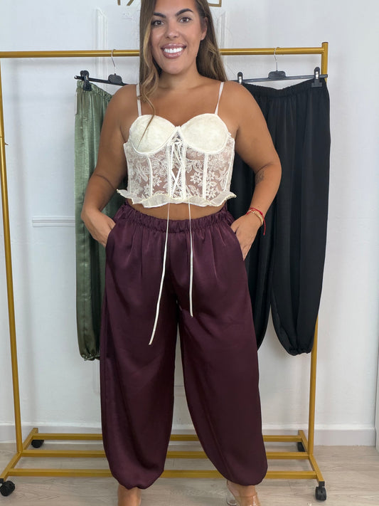 Pantalón bombacho raso