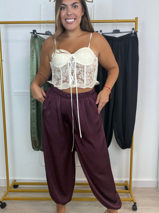 Pantalón bombacho raso