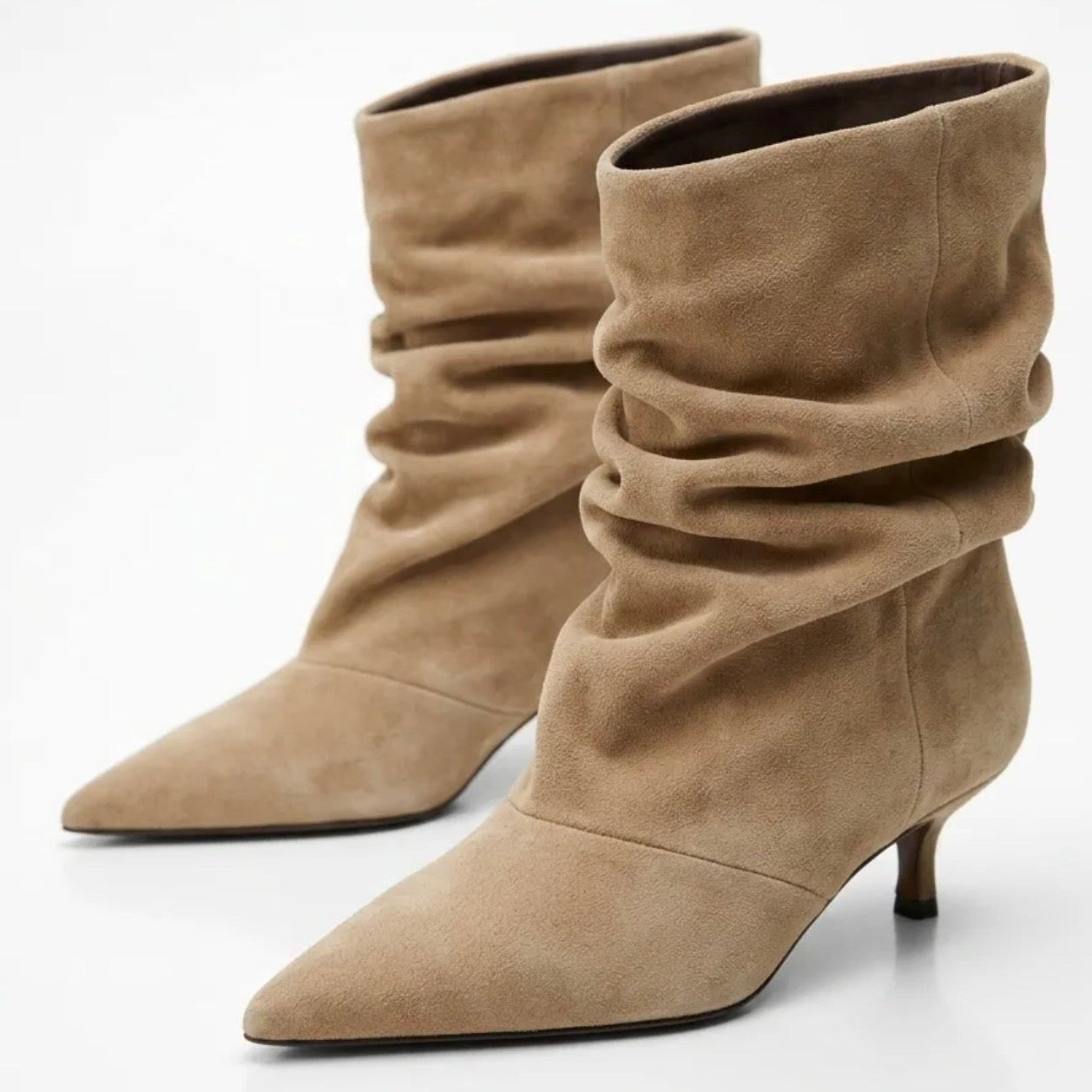 Bota slouchy beige