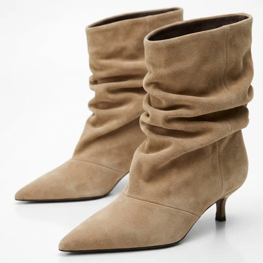 Bota slouchy beige