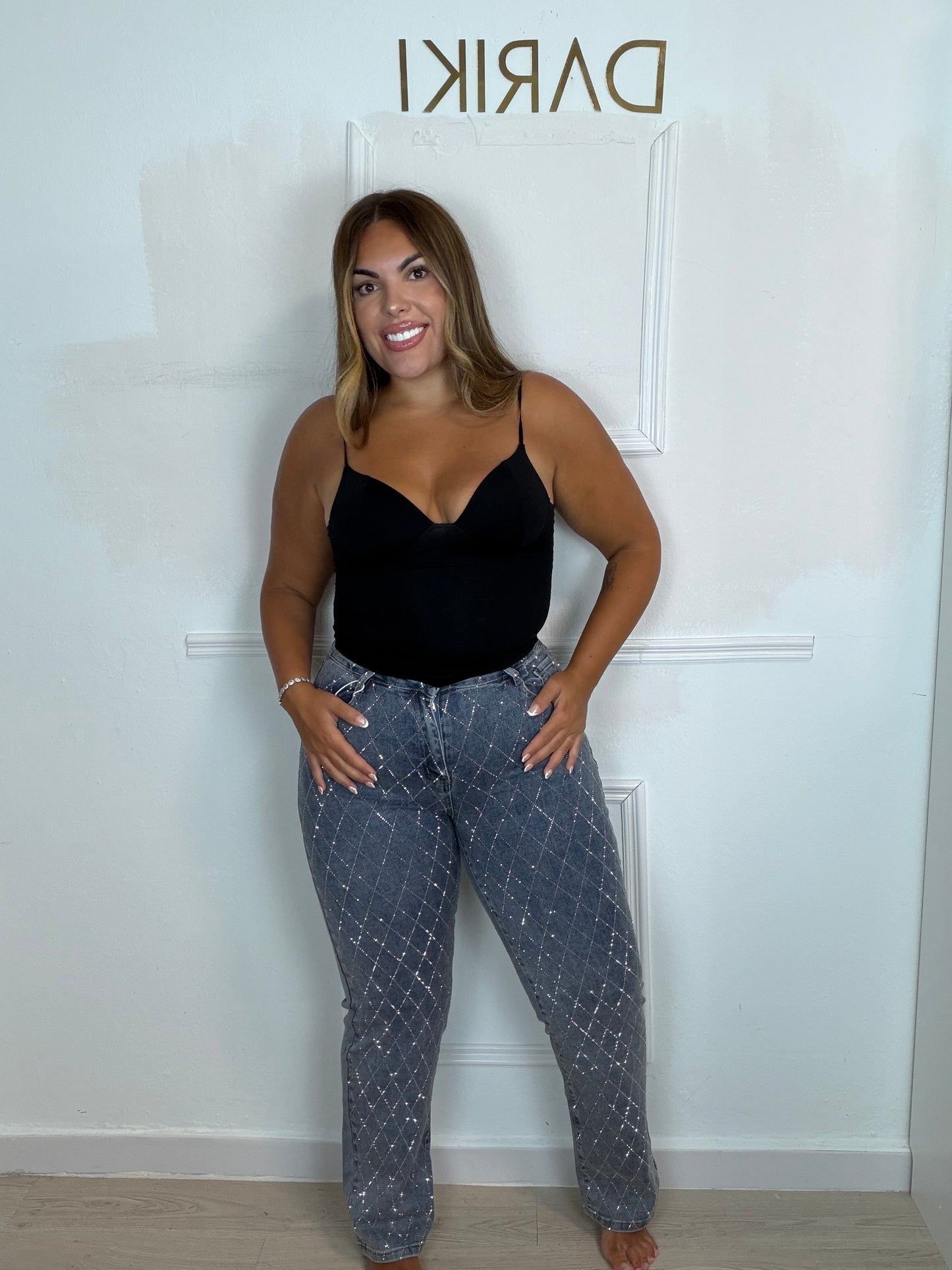 Pantalón brillo rombo