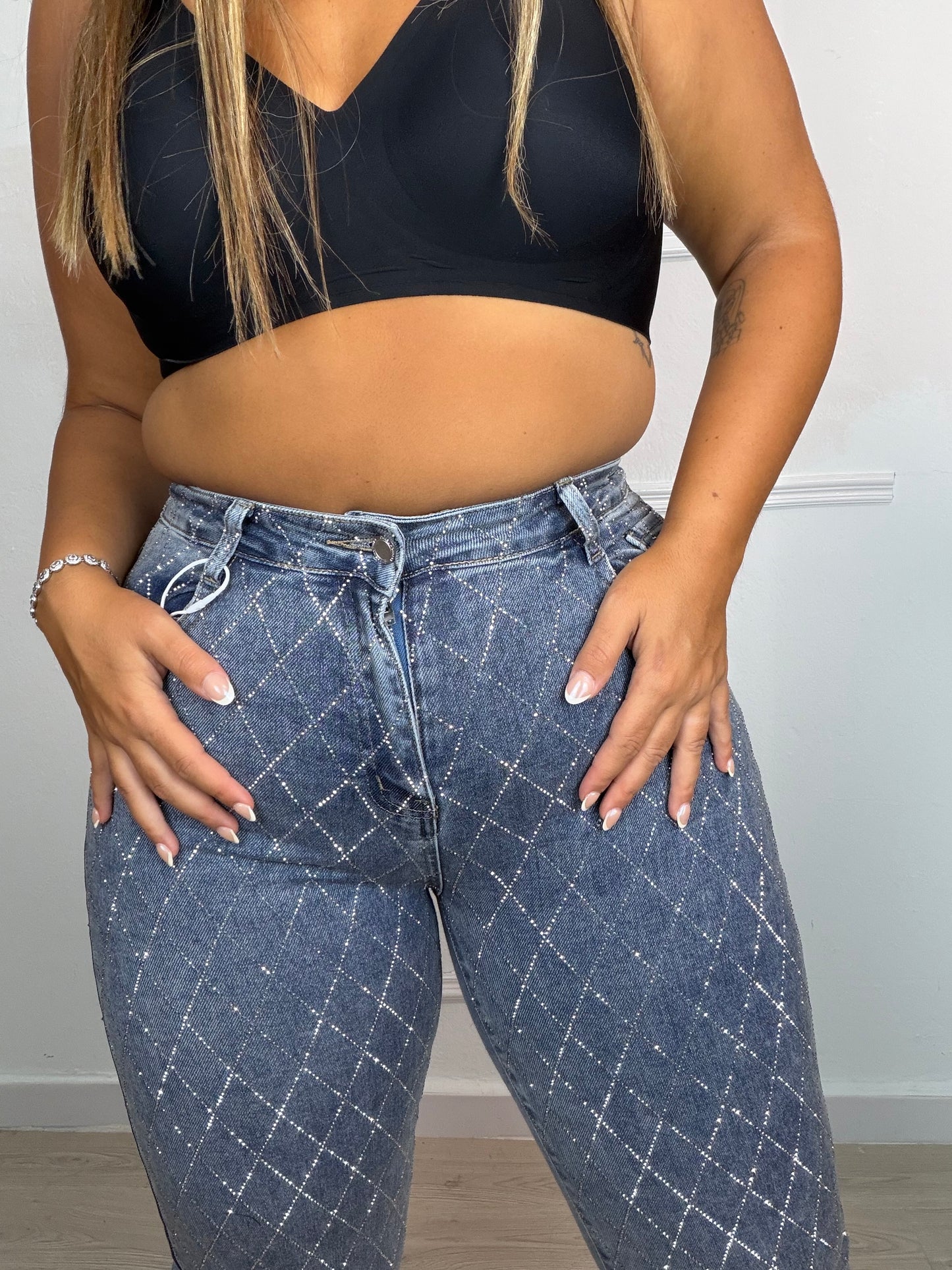 Pantalón brillo rombo