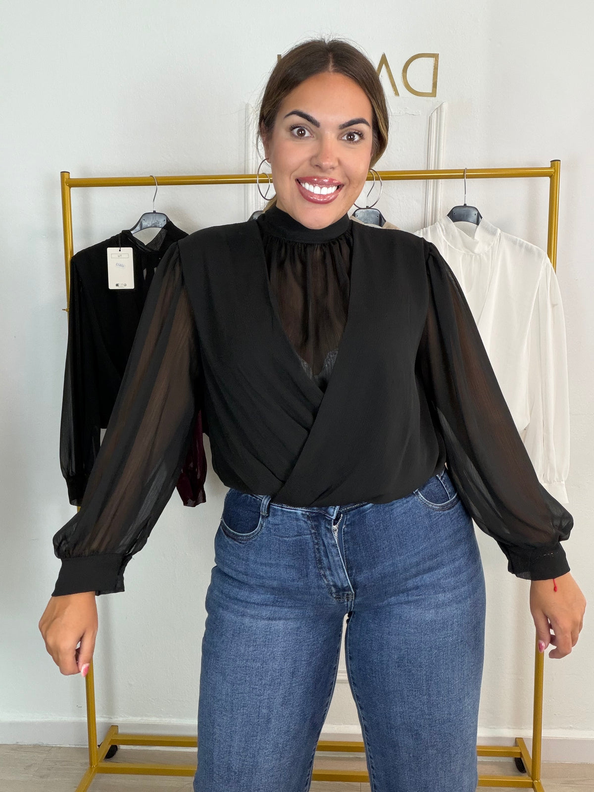 Blusa gasa cruzada