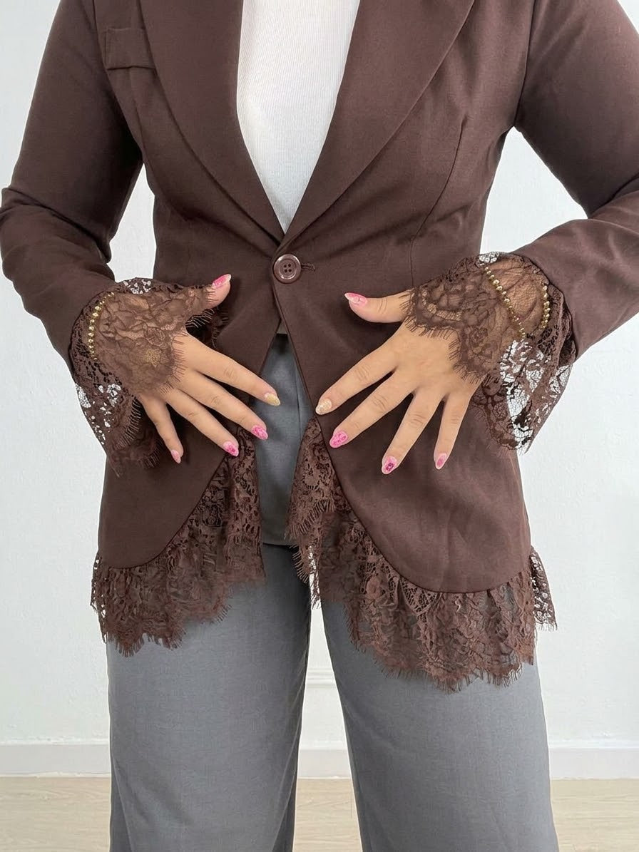 Blazer oversize encaje